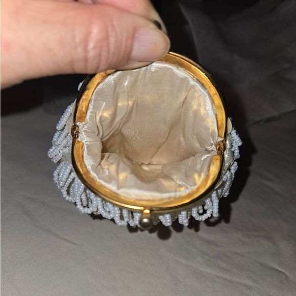 Beaded Evening Purse/coin Bag Evening Round Beaded, Sequins, Rhineston Vtg - Picture 14 of 16